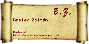 Breier Zoltán névjegykártya
